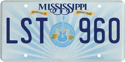 MS license plate LST960