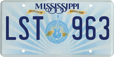 MS license plate LST963