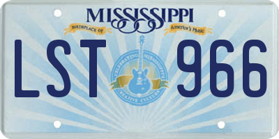 MS license plate LST966