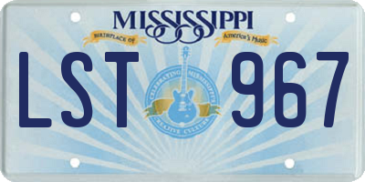 MS license plate LST967