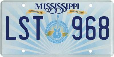 MS license plate LST968