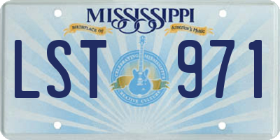 MS license plate LST971