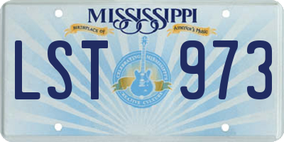MS license plate LST973