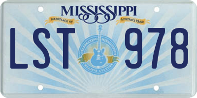 MS license plate LST978