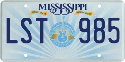 MS license plate LST985