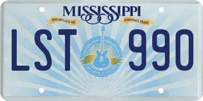 MS license plate LST990