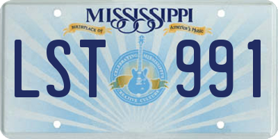 MS license plate LST991