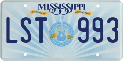 MS license plate LST993