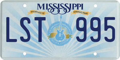 MS license plate LST995