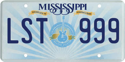 MS license plate LST999