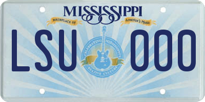 MS license plate LSU000