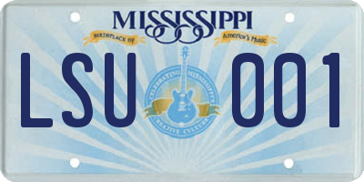 MS license plate LSU001