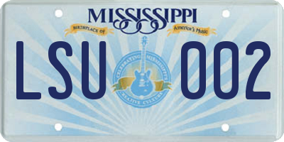 MS license plate LSU002