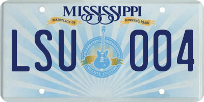 MS license plate LSU004