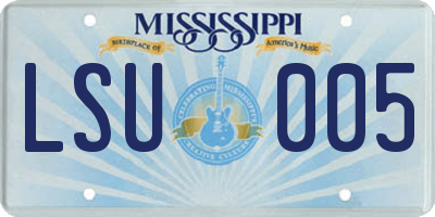 MS license plate LSU005