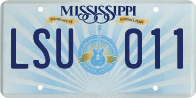 MS license plate LSU011