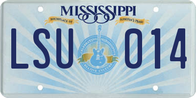 MS license plate LSU014