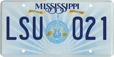 MS license plate LSU021