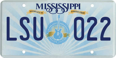MS license plate LSU022
