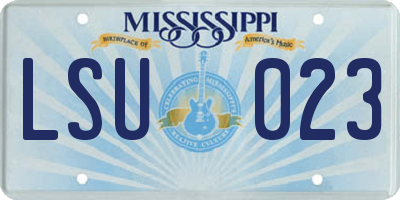 MS license plate LSU023