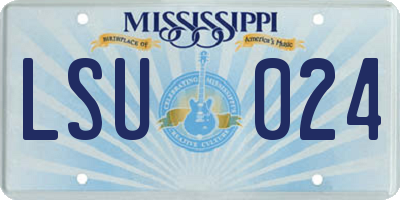 MS license plate LSU024