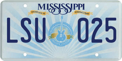 MS license plate LSU025