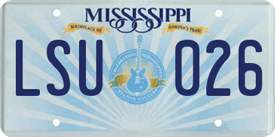 MS license plate LSU026