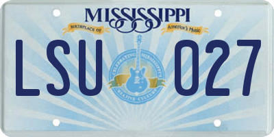MS license plate LSU027