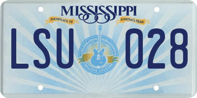 MS license plate LSU028