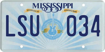 MS license plate LSU034