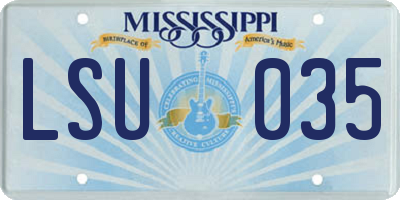 MS license plate LSU035