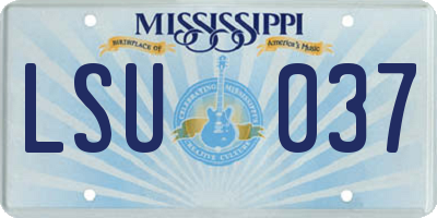 MS license plate LSU037