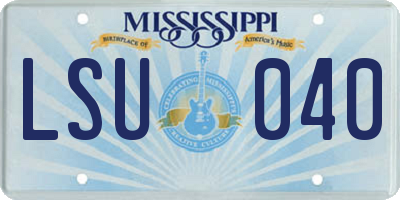 MS license plate LSU040