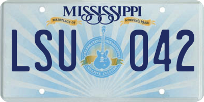 MS license plate LSU042