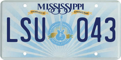 MS license plate LSU043