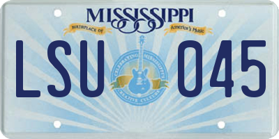 MS license plate LSU045