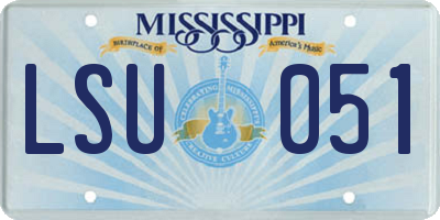 MS license plate LSU051