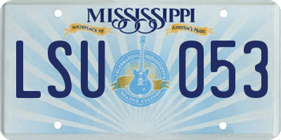 MS license plate LSU053