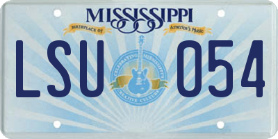 MS license plate LSU054