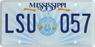 MS license plate LSU057