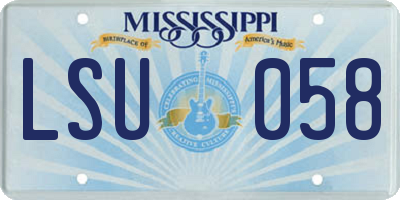 MS license plate LSU058
