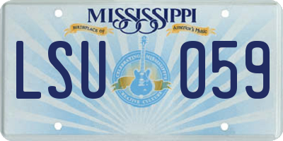 MS license plate LSU059