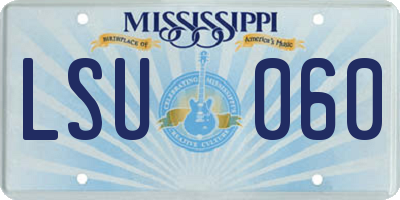 MS license plate LSU060