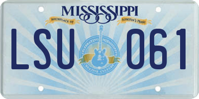 MS license plate LSU061
