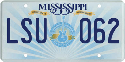 MS license plate LSU062