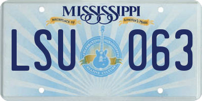 MS license plate LSU063