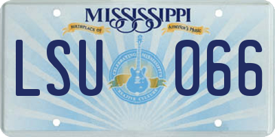 MS license plate LSU066
