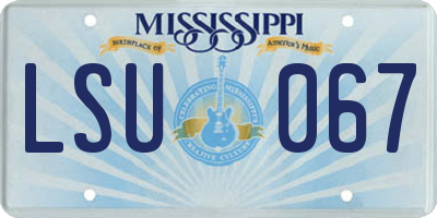 MS license plate LSU067