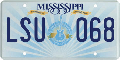 MS license plate LSU068