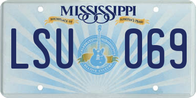 MS license plate LSU069